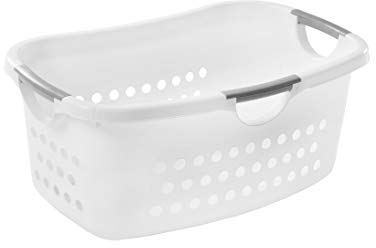 Iris Ohyama, Coffre, Panier, Bac, Corbeille à linge en plastique, 40 L - EUHL - Blanc, Empilable - L38.5 x P58 x H25 cm