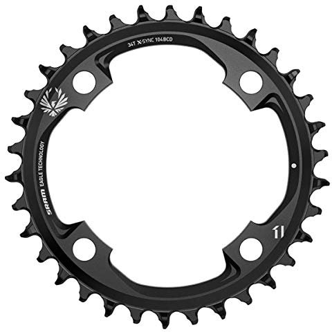 SRAM Europe Unisex – Erwachsene Fahrradkettenblatt-2286482356 Fahrradkettenblatt, Schwarz, 34 Zähne, 104mm