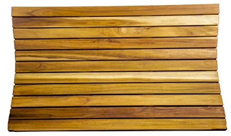 EcoDecors EarthyTeak Dusch-Badematte, Teakholz, 78,7 x 45,7 cm, natürliches EarthyTeak