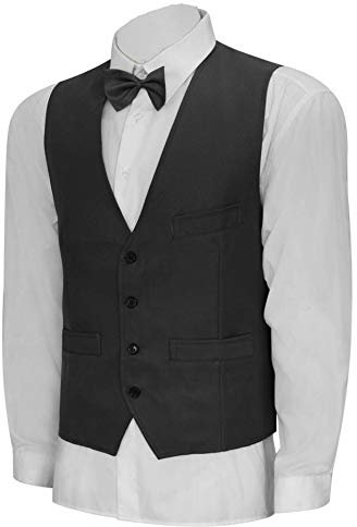 MUNDDY - Uniforme Camarero Camarera Chaleco Caballero Mujer para Bar Restaurante con Botones (para Hombre con Forro, S)
