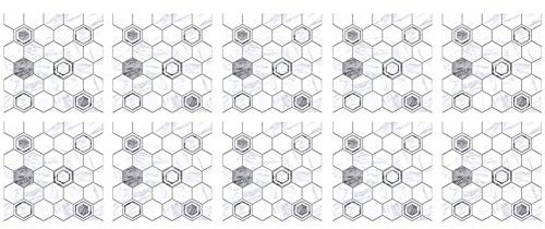 FEIFAN Tile Stickers for Bathroom Kitchen Self-Adhesive Wall Stickers 10Pcs 3D Waterproof Tile Decals for Living Room Decor,33,25x25cm