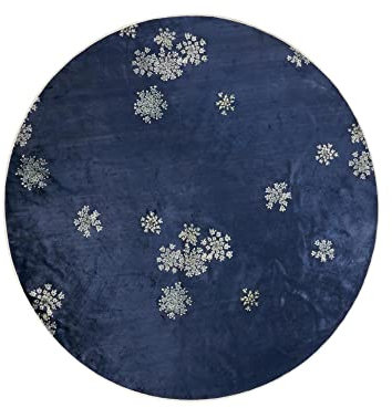 ESSENZA Teppich Lauren Indigo Blue, Ø 180 cm - 60% Polyester, 30% thermoplastischesPolyurethan, 10% Baumwolle - Blumen