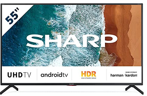 SHARP 55BN6EA Android TV 139 cm (55 Zoll) 4K Ultra HD LED Fernseher (Smart TV, Harman Kardon, Dolby Atmos)