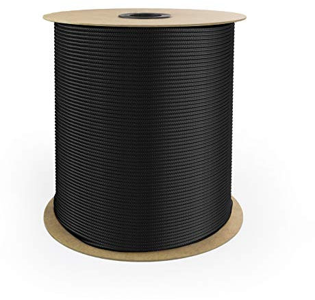 DQ-PP POLYPROPYLENSEIL – 6mm – 50m – SCHWARZ – Traglast bis 420 kg Flechtleine Textilseil Schnur Rope Kordel Kunststoffseil geflochten