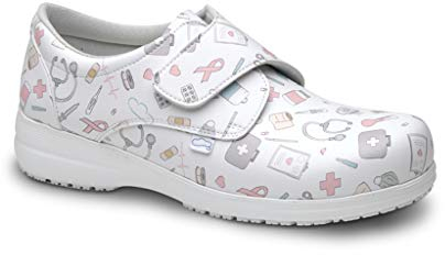FELIZ CAMINAR - Zapatos Estampados Sanitarios Atom Sanitario/Antideslizantes y Cómodos para Mujer/Clínicas, Veterinarios, Hospital, Geriátricos (39)