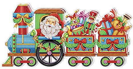 5D Weihnachten Diamond Painting LED Weihnachtsbeleuchtung Diamant Malerei Nachtlicht Deko Lampe DIY Party Deko Weihnachtsdeko Handwerk Geschenk (I)
