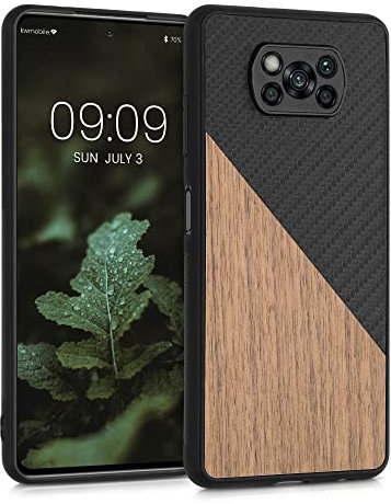 kwmobile Hülle kompatibel mit Xiaomi Poco X3 NFC/Poco X3 Pro - Handyhülle - Handy Schutzhülle - Smartphone Cover - Dunkelbraun Schwarz