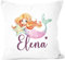 SpecialMe® Kissen-Bezug Kinder Meerjungfrau Prinzessin personalisiert mit Name Geschenk Mädchen Namenskissen Kinder weiß 40cm x 40cm