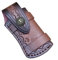 COHOMELARS Leather Pocket Knife Sheath for 4'' Folding Knife,Horizontally Carry Small Leather Knife Pouch Belt Loop,EDC Leather Knife Snap Case,Knife Holster Brown