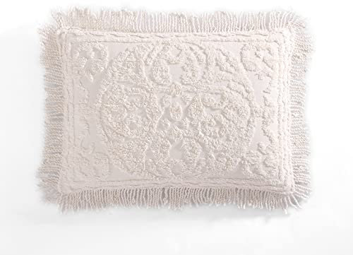 Beatrice Home Fashions Medallion Couvre-lit en Tissu Chenille, taie d’Oreiller King, Rose pâle