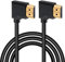 GELRHONR Cable HDMI 4K 1.4, cable HDMI macho a macho de ángulo recto de 4 k@30 Hz, conector chapado en oro, soporte ARC, 3D, Ethernet, para TV HD, Lactop, PC, proyector negro (1 m) (derecha/derecha)