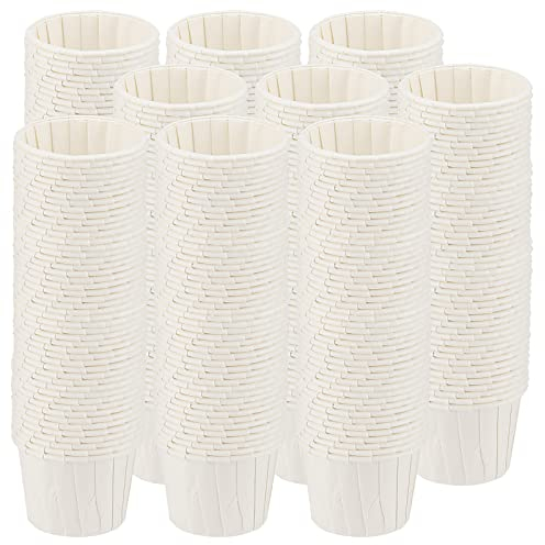 SINJEUN 1000 Pack 2 oz Paper Souffle Portion Cups, Disposable Condiments Sample Cup Snack Cups for Measuring, Jello Shots, Sauces, White
