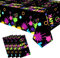 4 Pack leuchtenden Neon Party Tischdecken liefert - alles Gute zum Geburtstag Neon-Thema Kunststoff Einweg-Tischdecke für Glühen in der dunklen Party BlackLight Party Dekorationen, 130 x 220 CM