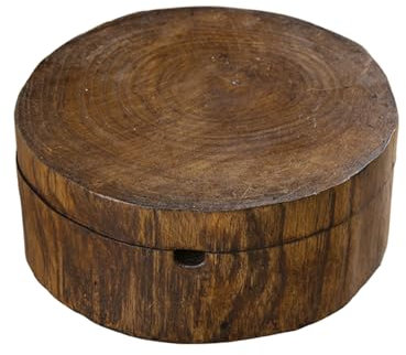 Kreativer Holzaschenbecher mit Deckel außen, winddichter Aschenbecher dekorativer brauner Tabakaschenbecher aus Holz für draußen und drinnen, Weihnachten Vintage Aschenbecher (12 * 5cm)