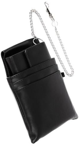 Kellner Geldbörse, Kellnerbörse mit Kette und Holster, Kellnertasche, Kellnerportemonnaie, Taxibörse, Gürteltasche,Geldbeutel Schwarz