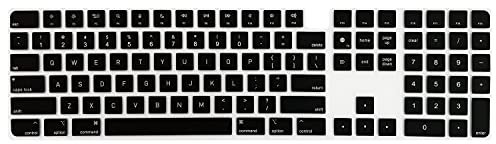 MiNGFi Englisch QWERTY Silikon Tastatur Schutz Abdeckung für Magic Keyboard mit Touch ID und Ziffernblock Modell A2520 (2021+) US/ANSI Tastaturlayout - Schwarz
