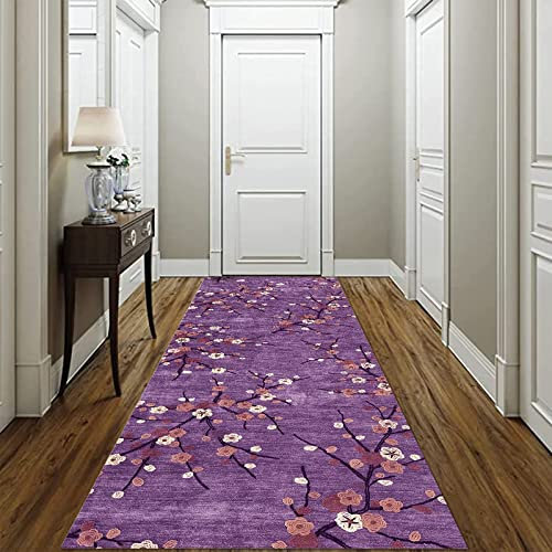 Läufer Teppich Flur rutschfest Moderner Teppichläufer für den Flur, rutschfest, lila, bedruckt, mit Gummirücken, schmaler Bereich, 1m, 1,5m, 2m, 2,5m, 3m, 3,5m, 4m, 4,5m, 5m, 6m, sehr lange Läufer, Te