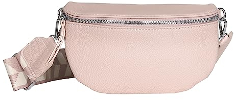 Bauchtasche Damen stylisch Umhängetasche Hüfttasche Bodybag Gürtel Crossbody Bag Schultertasche mit Verstellbaren Gurt 25 (Rosa, S / 23 x 14 x 7 cm)