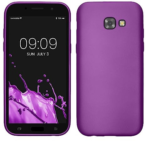 kwmobile Case kompatibel mit Samsung Galaxy A5 (2017) Hülle - Schutzhülle aus Silikon metallisch schimmernd - Handyhülle Metallic Violett