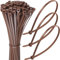 150mm Brown Cable Ties – Pack of 100, 6 Small Zip Ties/Tie Wraps, Nylon, 18kg Tensile Strength, Self-Locking – Just Cable Ties