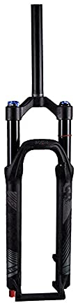 26/27,5/29 Air MTB Fahrrad-vorderradgabel, Gefederte Fahrradgabel Mit Manueller Zugstufeneinstellung, Sperrweg 120 Mm, 1-1/8 Zoll Gerades Rohr Qr 9 Mm(Size:29INCH,Color:SCHWARZ+SCHWARZ)