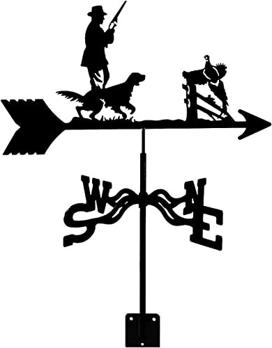MUSUMI Kreative Wetterfahne, Jäger-Dekoration, Windfahne, langlebig, Wetterfahne aus Edelstahl, Outdoor, Bauernhaus, Garten, Hof, Dach, Ornament, Wetterfahnen