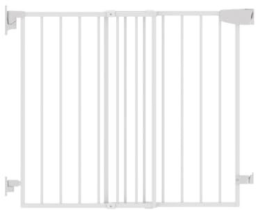 TULANO Guardian 1.0 White | Treppenschutzgitter Türschutzgitter Kindergitter Hundegitter | Gitter Haustier | Close N Stop | Beidseitig Schwenkbar | 70-104cm | Einhand Bedienung | Metall | Weiß