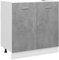 TANZEM Spülenunterschrank, Spülenschrank, Unterschrank, Küchenunterschränke, Küchenunterschrank, Spülschrank, Betongrau 80x46x81,5 cm Spanplatte