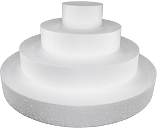 DecoPorex - Kit Base de Tarta Forma Circular de 4 Alturas (10/20/30/40cm) de poliestireno