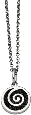 DUR Kette LAVASANDSPIRALE 2.0, 925/- Silber rhodiniert, 45cm (K2954)