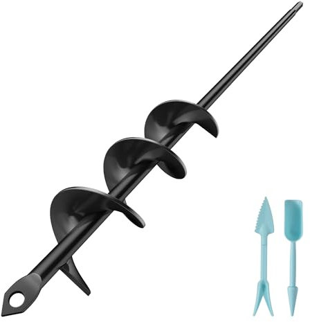 HOOPLE Garden Auger Drill Bit for Planting. Auger Drill Bit Plant Flower Bulb Auger Hole Drill Bulb Planter Auger for 3/8Hex Drive Drill. (1.6'' x16.5)