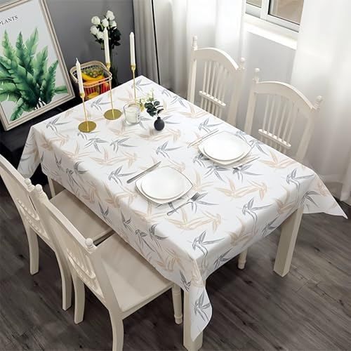 2pcs 137*180cm Plastic Tablecloths Waterproof PVC Table Cloth Wipeable Rectangular, Maple Leaves Style Table Cover Wipe Clean Oil Cloth Outdoor Tablecloth for Party, Picnic