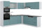 Vicco Eckküche R-Line, Blau-Grau/Weiß, 237 x 247 cm, AP Anthrazit