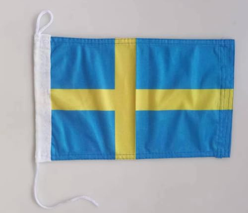 Schweden Bootsflagge 20 x 30 cm. Stoffgewicht – bedruckt, robust mit Strick und Schlaufe nautisch Flagge von, 20 x 30 cm (Schweden)
