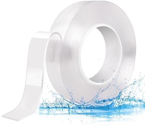Eastrise Double Sided Tape Heavy Duty Sumo Strip Tape Heavy Duty,Transparent Reusable Nano Adhesive Tape,Washable Traceless Strong Wall Tape Picture Hanging Strips Carpet Tape(3M/9.7ft per Roll)