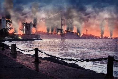 Bridge On Fire, 5000 Piece Jigsaw Puzzle, Challenging Puzzle For Adults, Artwork Puzzle, 5000 Piece Puzzle For Adults, Perfect