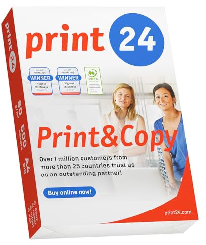 print24 Druckerpapier Kopierpapier 500-150000 Blatt A4 80g Premium Weiß Testsieger PEFC (500 Blatt)