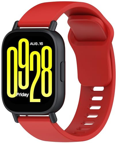 Wownadu Pulseras Compatible para Xiaomi Redmi Watch 5 Active Correa/Redmi Watch 5 Lite Correas 22mm Silicona Deportiva Rojo