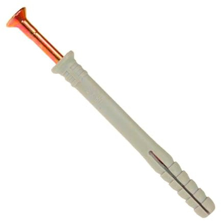 6 x 60 mm Nail Dowel with lag Screw in Box of 100 Pieces Designed for: fixings in Wood and Walls.