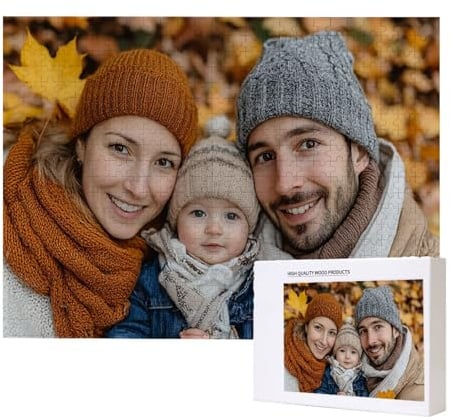 Fotopuzzle mit eigenem Bild - Fotopuzzle selbst gestalten 1000/1500/2000/3000/4000/5000/6000 Teile - Puzzle mit Foto personalisiert - DIY Personalisiertes Hölzernes Puzzle Geschenke (1500 Teile) x-75