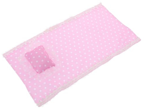UPKOCH Dollhouse Bedding Set for Miniature Dollhouse Cradle, Cotton Bed Sheet and Pillow Accessories, Two-piece Nursery Bedding for Doll Bedroom Decor