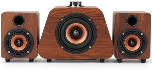 Senmeki Computer Speakers, Mini PC Speaker with subwoofer,2.1 USB Powered Desktop Speakers, Bluetooth 5.0 and RCA Input pc Speakers for Desktop, Laptops, Phonograph, Phones, Tablets(K02)