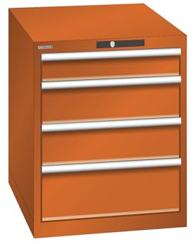kaiserkraft | ESD-Schubladenschrank | BxTxH 564 x 725 x 700 mm | 4 Schubladen | Traglast 75 kg | orange