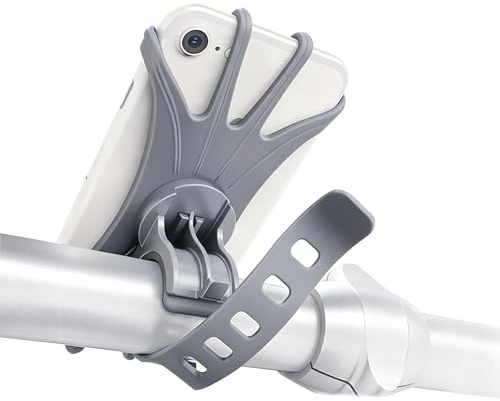 ZHJINGYU Handyhalterung Fahrrad Und Motorrad 360° Drehbar Grau | Handyhalterung universal mit verdicktem silikon, für Fahrrad- und Motorradlenker und smartphones von 4,5 bis 7,0 zoll
