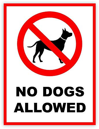 Pack of 2 150 mm x 200 mm No Dogs Allowed Self-adhesive Vinyl Sign - Prohibition Safety Information Waterproof Stickers V1040