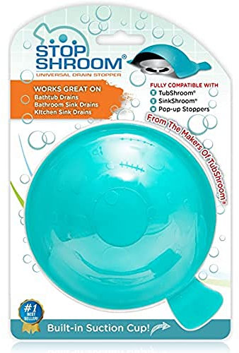 StopShroom Universal Stopper Plug for Bathtub Bathroom, and Kitchen Sink Drains Silicone Blue Standard