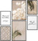 Papierschmiede® Mood Poster Set Bohemian, Deko Bilder Wohnzimmer, 2x DIN A4 und 4x DIN A5, Home Decoration Boho Style Peace Natur beige - ohne Rahmen