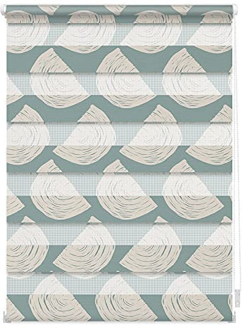 Lichtblick Doppelrollo Klemmfix ohne Bohren mit Motiv, Moving Rainbow - Grün, Blickdicht, Made in Germany, Klemmträger, Julia Schumacher 100 cm x 150 cm (B x L)