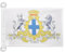 AZ FLAG - Drapeau Armoiries de Marseille - 45x30 cm - Pavillon Nautique Marseillais - Ville De Marseille Spécial Bateau Et Extérieur En Maille Bloquée Avec Anneaux Plastiques Intégrés - 30g