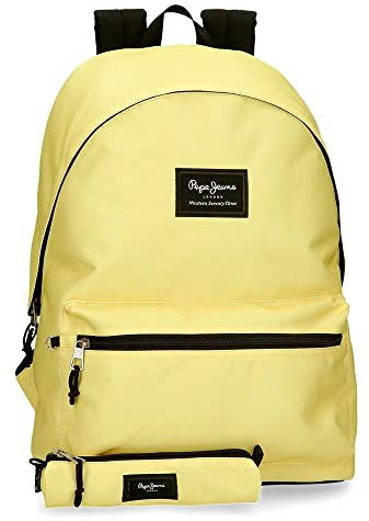 Pepe Jeans Unisex Children's Aris Luggage Messenger Bag (Pack of 1), yellow, standard size, Backpack + pencil case
